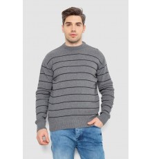 Свитер мужской в полоску, цвет серый, 161R1057