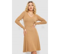 Сукня трикотажна з оборкою, колір бежевий, 230R0113