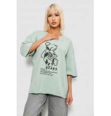 Футболка жіноча з принтом, колір оливковий, 244R2029-5