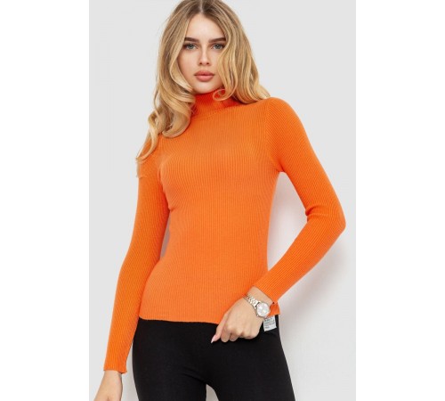 Стильний жіночий гольф у рубчик, колір помаранчевий, 204R001