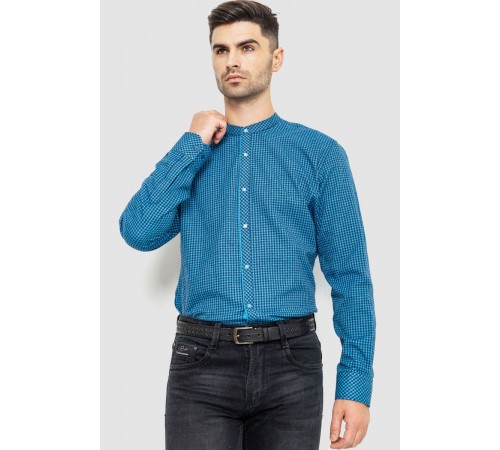 Рубашка мужская в клетку байковая, цвет сине-голубой, 214R99-34-022