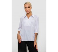 Блуза однотонна, колір білий, 230R70-1