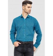 Рубашка мужская в клеку байковая, цвет бирюзово-синий, 214R99-33-022