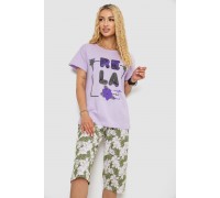 Піжама жіноча з принтом, колір бузковий, 243R3755