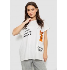Футболка жіноча з принтом, колір молочний, 244R3002