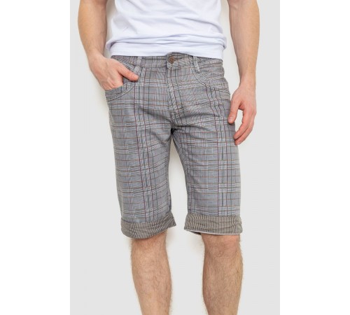Шорты мужские в клетку, цвет серо-бежевый, 244R31-222