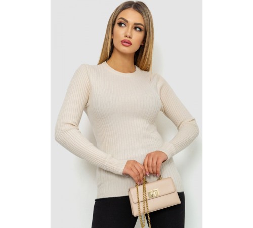 Кофта женская однотонная, цвет светло-бежевый, 244R2031