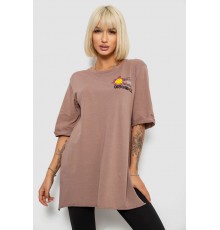 Футболка жіноча з принтом, колір мокко, 244R1031-5
