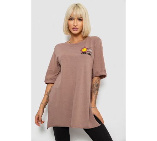 Футболка жіноча з принтом, колір мокко, 244R1031-5
