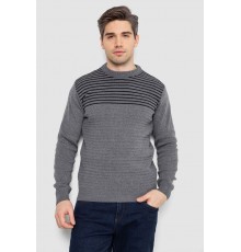 Свитер мужской в полоску, цвет серый, 161R1029