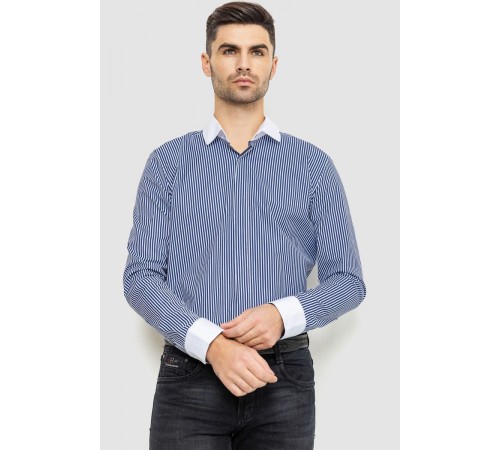 Рубашка мужская в полоску, цвет бело-синий, 214R35-18-308