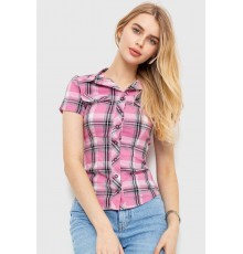 Сорочка жіноча в клітку, колір рожевий, 230R061-11