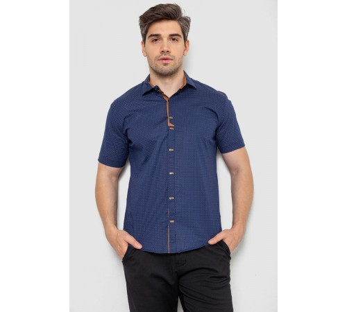 Рубашка мужская с принтом, цвет синий, 214R7021