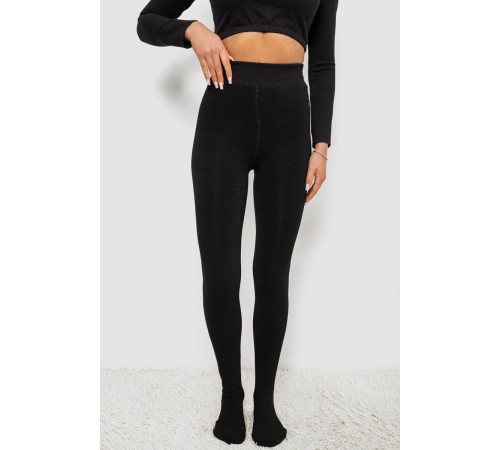 Колготи жіночі утеплені на хутрі, колір чорний, 139RB588