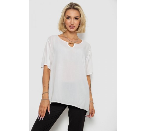 Блузка жіноча однотонна, колір молочний, 244RM208
