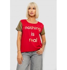 Футболка жіноча з принтом, колір бордовий, 244R2047