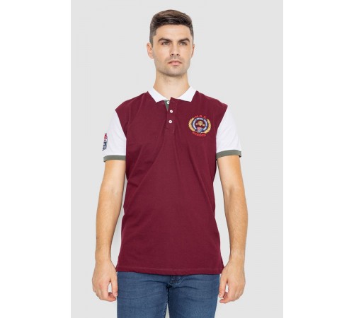 Поло мужское с принтом, цвет бордовый, 247R317