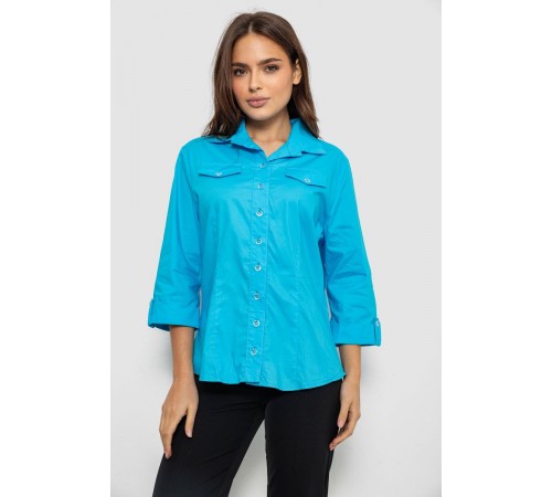Сорочка жіноча однотонна, колір блакитний, 230R068-7