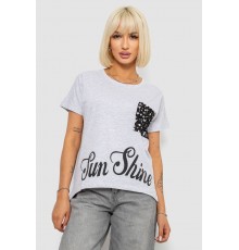 Футболка жіноча з принтом, колір сірий, 244R2057