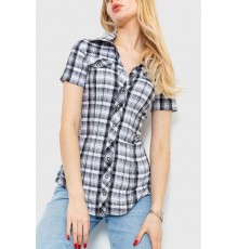 Сорочка жіноча в клітинку, колір чорно-білий, 230R065