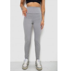 Лосини однотонні у рубчик утеплені на флісі, колір сірий, 238R605-1