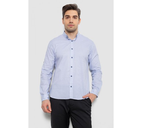 Мужская рубашка с принтом, цвет голубой, 186R7071