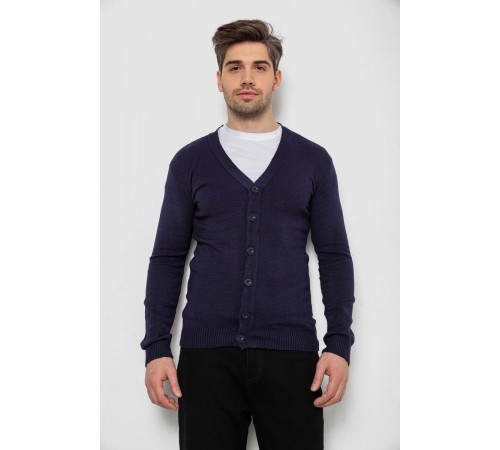 Кофта мужская на пуговицах, цвет темно-синий, 238R18004