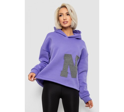 Худі жіночий з капюшоном на флісі, колір бузковий, 257R335