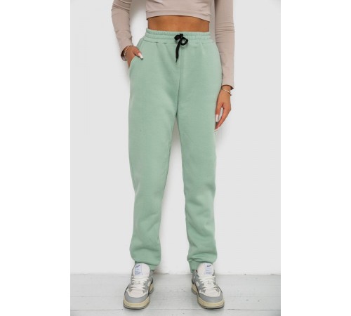 Спортивні штани жіночі на флісі, колір світло-м'ятний, 238R57020