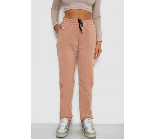 Спортивні штани жіночі на флісі, колір бежевий, 238R57020