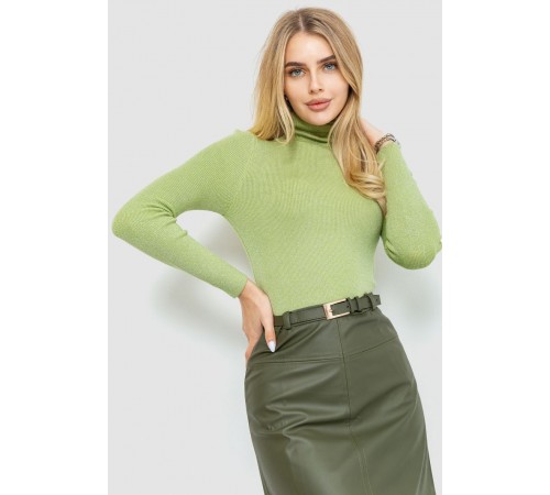 Гольф жіночий трикотажний в рубчик, колір фісташковий, 204R057