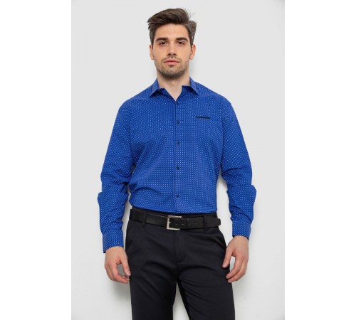 Рубашка мужская с принтом, цвет электрик, 214R7497