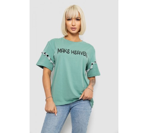 Футболка жіноча з принтом, колір оливковий, 244R2351