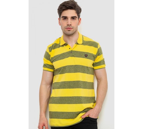Поло мужское в полоску, цвет желтый, 214R6187