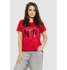 Футболка жіноча з принтом, колір червоний, 244R2073-1