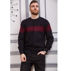 Свитер мужской, цвет черно-бордовый, 161R730