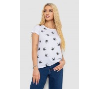 Футболка жіноча з принтом, колір білий, 244R2214