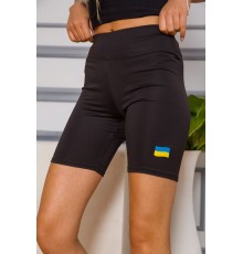 Жіночі велотреки, з патріотичним принтом, колір Чорний, 172R006-1