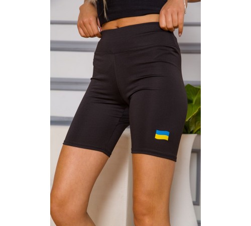Жіночі велотреки, з патріотичним принтом, колір Чорний, 172R006-1