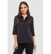 Блуза однотонна, колір чорний, 230R70-2