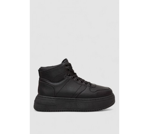 Кеди жіночі на хутрі, колір чорний, 248RK02