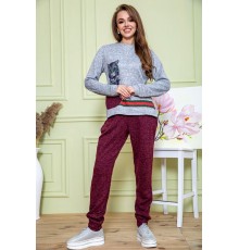 Ангоровий жіночий костюм, сіро-бордового кольору, 172R1228