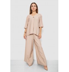 Костюм жіночий тканина льон жатка, колір бежевий, 102R5263