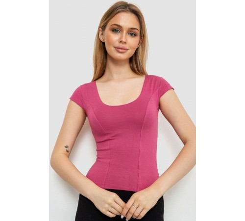 Топ однотонний, колір темно-пудровий, 186R105-1