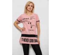 Футболка женская с принтом, цвет пудровый, 244R2081