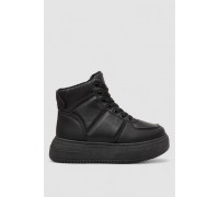 Кроссовки женские зимние на меху, цвет черный, 248RK06