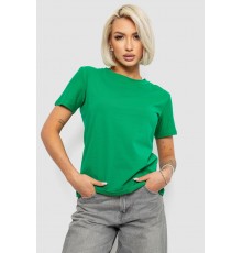 Футболка жіноча однотонна, колір зелений, 204R3333