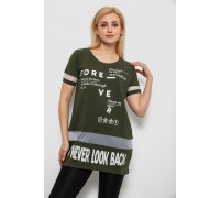 Футболка женская с принтом, цвет хаки, 244R2081