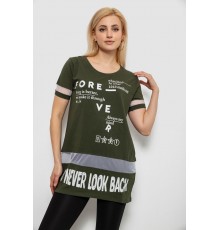 Футболка жіноча з принтом, колір хакі, 244R2081