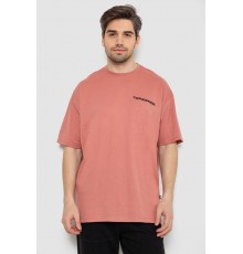 Футболка мужская с принтом, цвет темно-коралловый, 244R2127